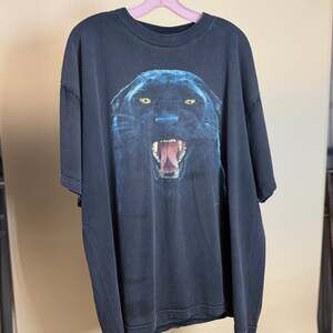 Vintage 90s Human-I-Tees Black Panther Big Face Graphic T-Shirt
